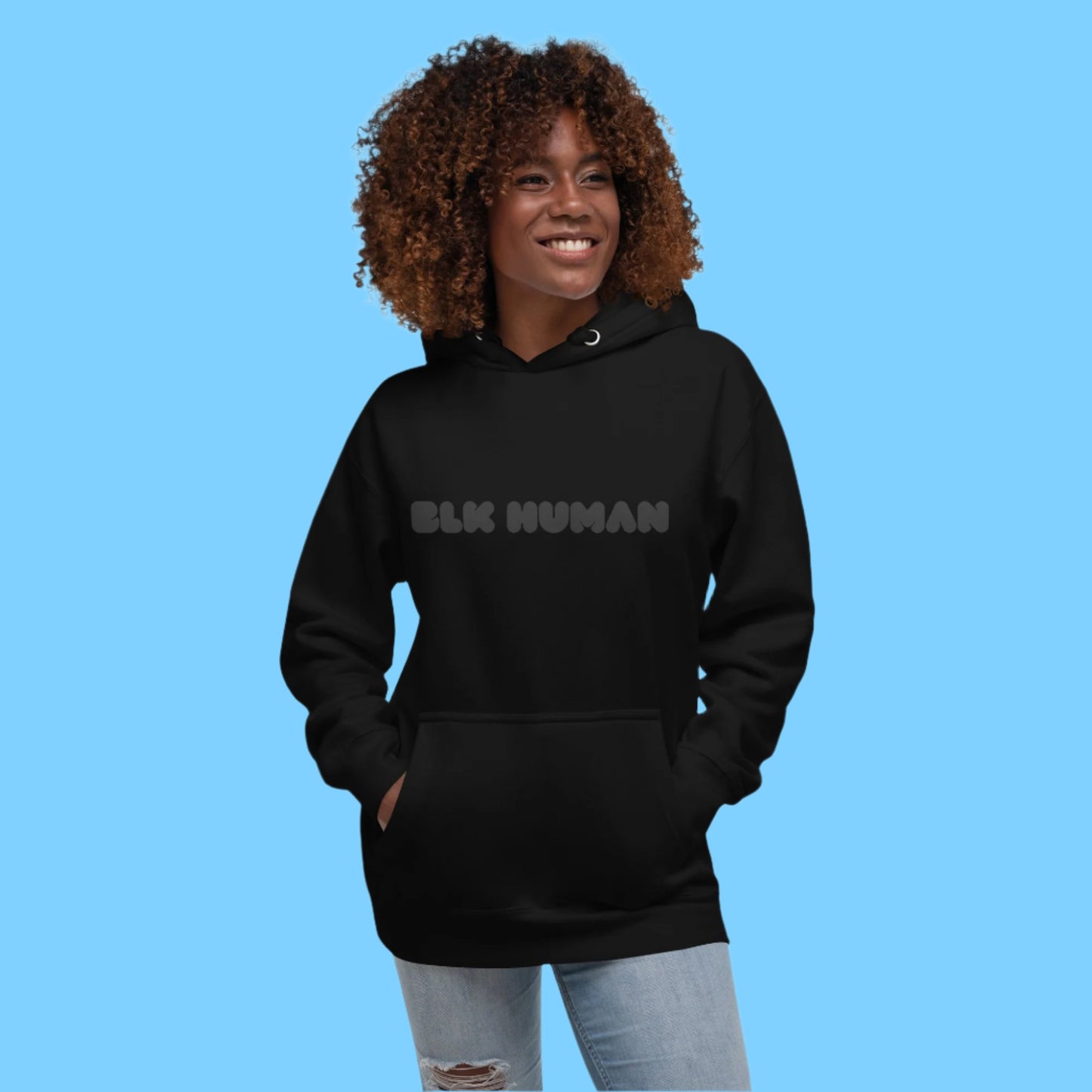 Unisex Blk Human Hoodie